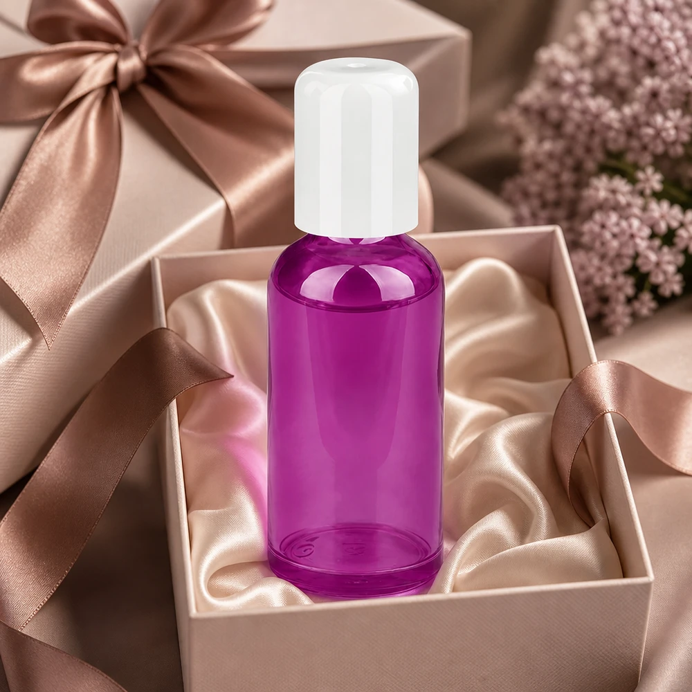 Flacone roll-on da 50 ml con tappo bianco a prova di perdite per uso professionale