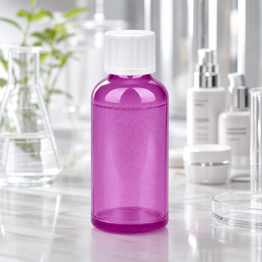 Bottiglia di riempimento compatta 50ml viola per cosmetici fai da te e tinture fatte in casa