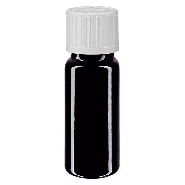 Flacon à pharmacie violet 10ml bouchon vissable blanc sécurité enfant standard