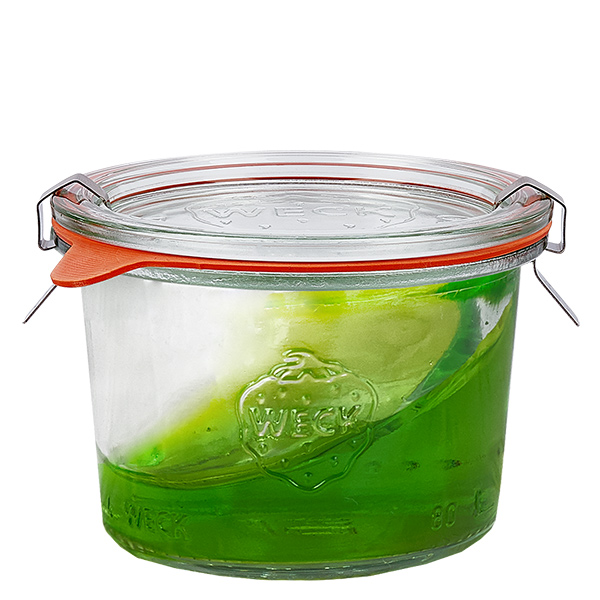 12er Set Weck Gläser 80ml Sturzgläser mit 12 Glasdeckeln, 12