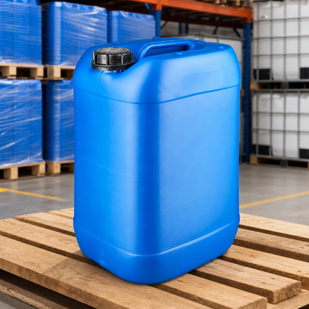 UN-zugelassener 25L Kanister blau mit OV-Verschluss zur sicheren Chemikalienlagerung