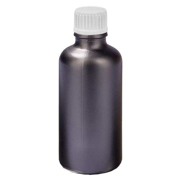 50ml Globuliflasche 3mm Giessring weiß Standardverschluss BlackL. UT18/50