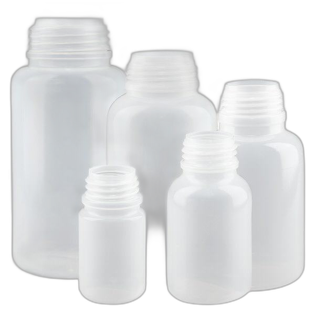 Bouteilles de laboratoire à col large sans bouchon