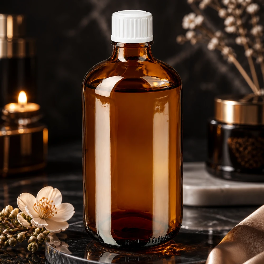 Apothekenflasche braun 100ml Tropfverschluss weiß 0.8mm Standard Nachfüllbare 100ml Dunkelflasche aus Apothekenglas mit weißem Verschluss lichtgeschützte Lagerung