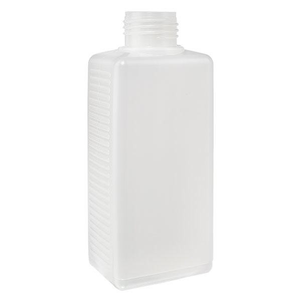 Bottiglia quadrata da 250 ml in HDPE naturale, senza tappo Bottiglia quadrata da 250 ml in HDPE naturale, senza tappo
