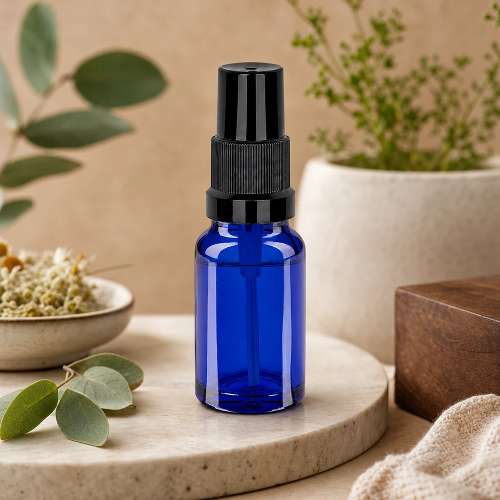 10ml Sprayflasche schwarz Standardverschluss BlueLine UT18/10 Vielseitige 10ml Sprayflasche STD BlueLine UT18/10 für Parfum Gesichtswasser und Wellness