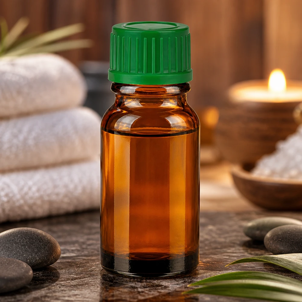 Flacone in vetro ecologico ricaricabile da 10 ml con tappo verde per zero rifiuti