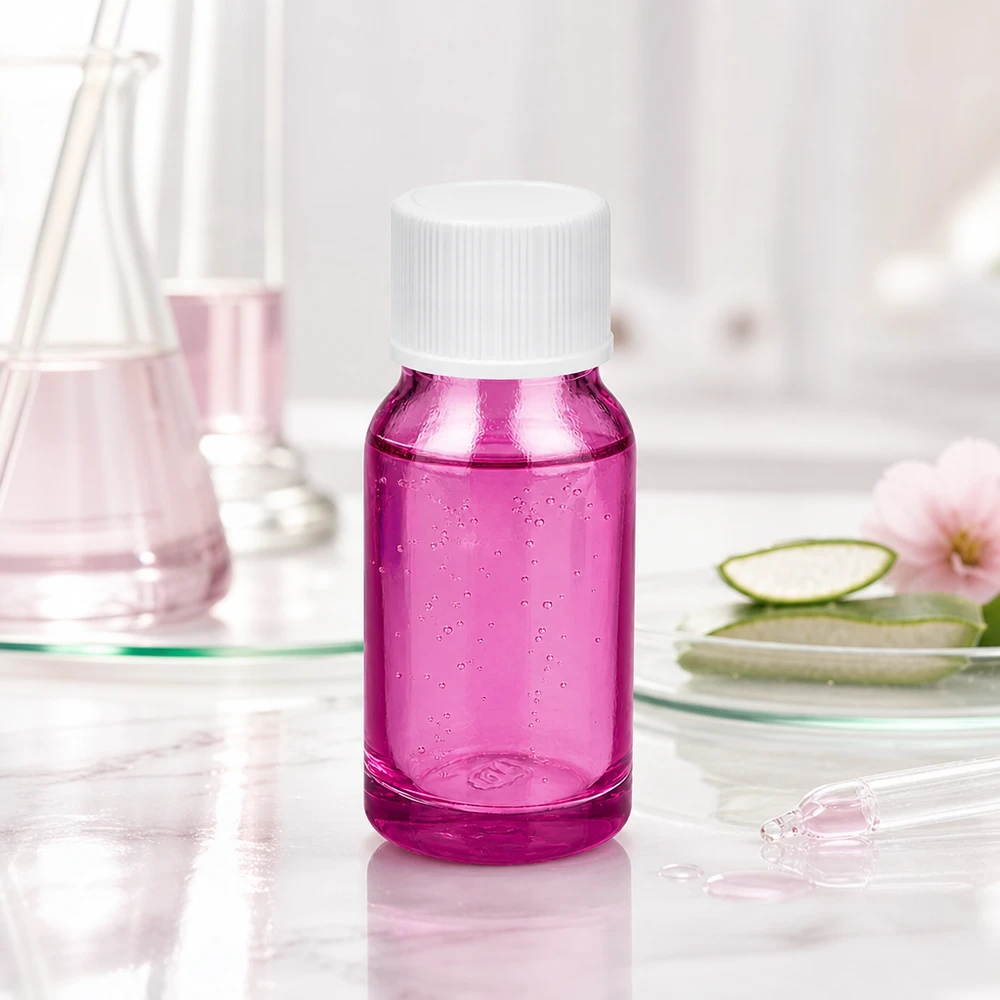 10ml Flasche 11mm Schraubverschluss weiss Standard PurpleLine UT18/10 Robuste 11mm Öffnung Glasflasche 10ml in violett mit kindersicherem weißem Verschluss