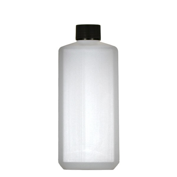 Bottiglia quadrata da 500 ml in PE naturale, con tappo Bottiglia quadrata da 500 ml in PE naturale, con tappo