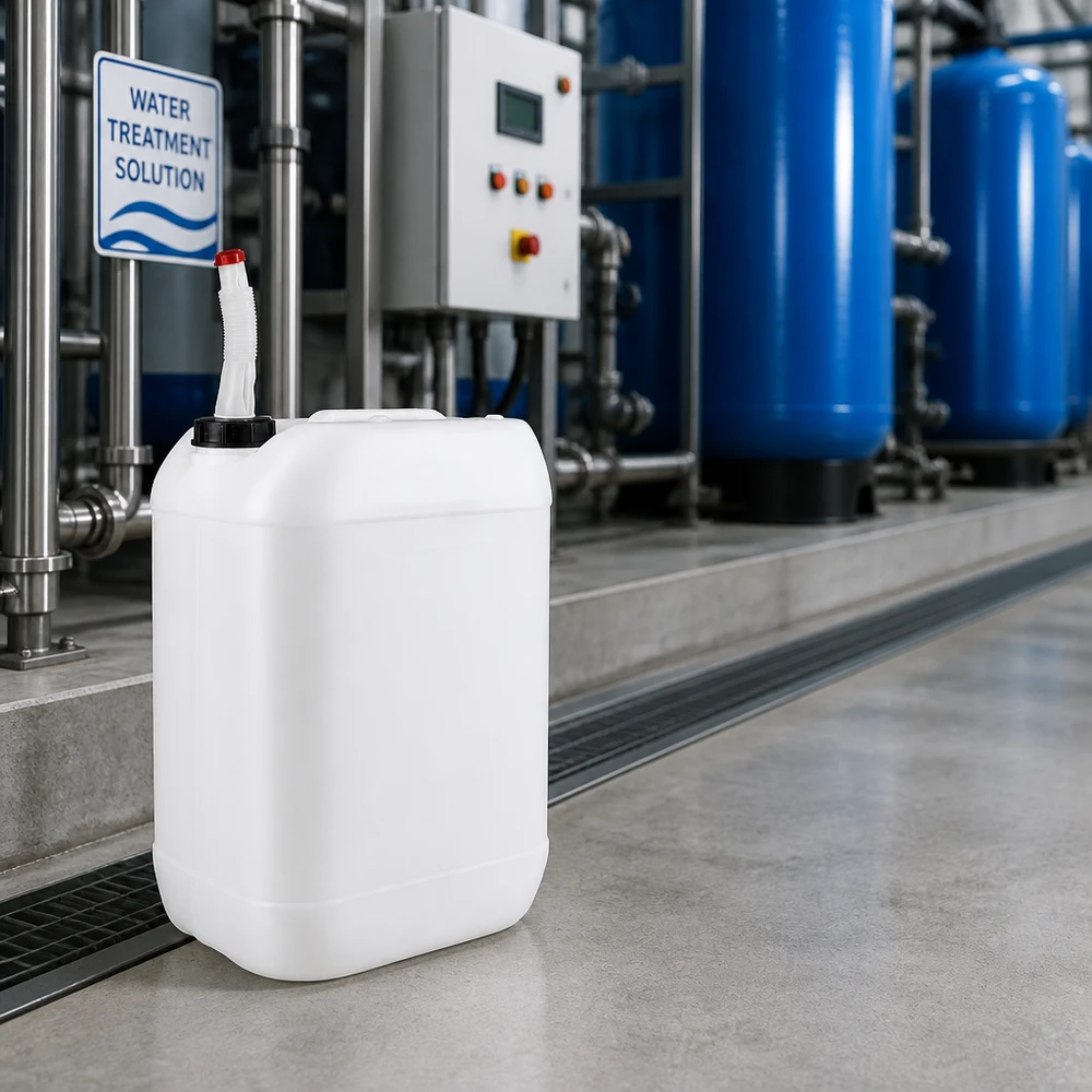 Kanister 25 Liter mit Auslaufrohr Flex Kompakter Lagerkanister 25 Liter mit Auslaufrohr zur sicheren Dosierung von Wasseraufbereitungsmitteln