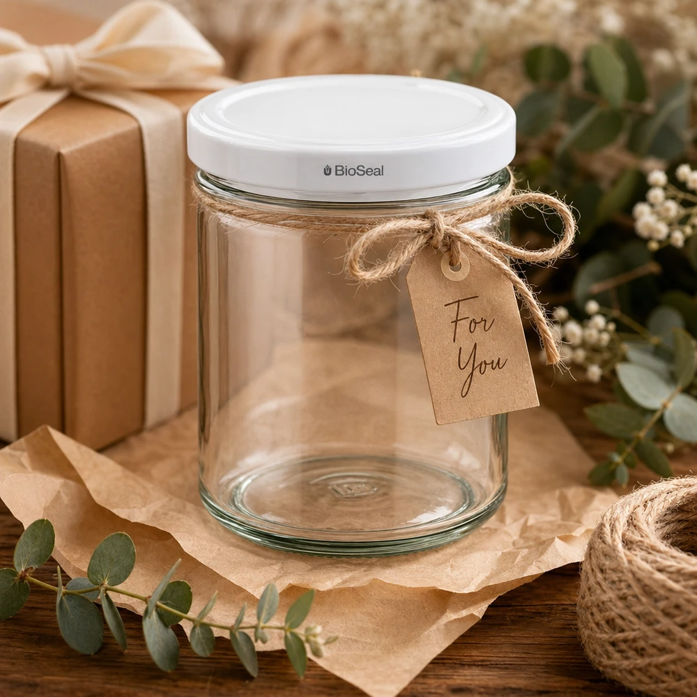 UNiTWIST barattolo per conserve 167ml confezione regalo decorazione rustica etichetta in carta kraft For You coperchio BioSeal