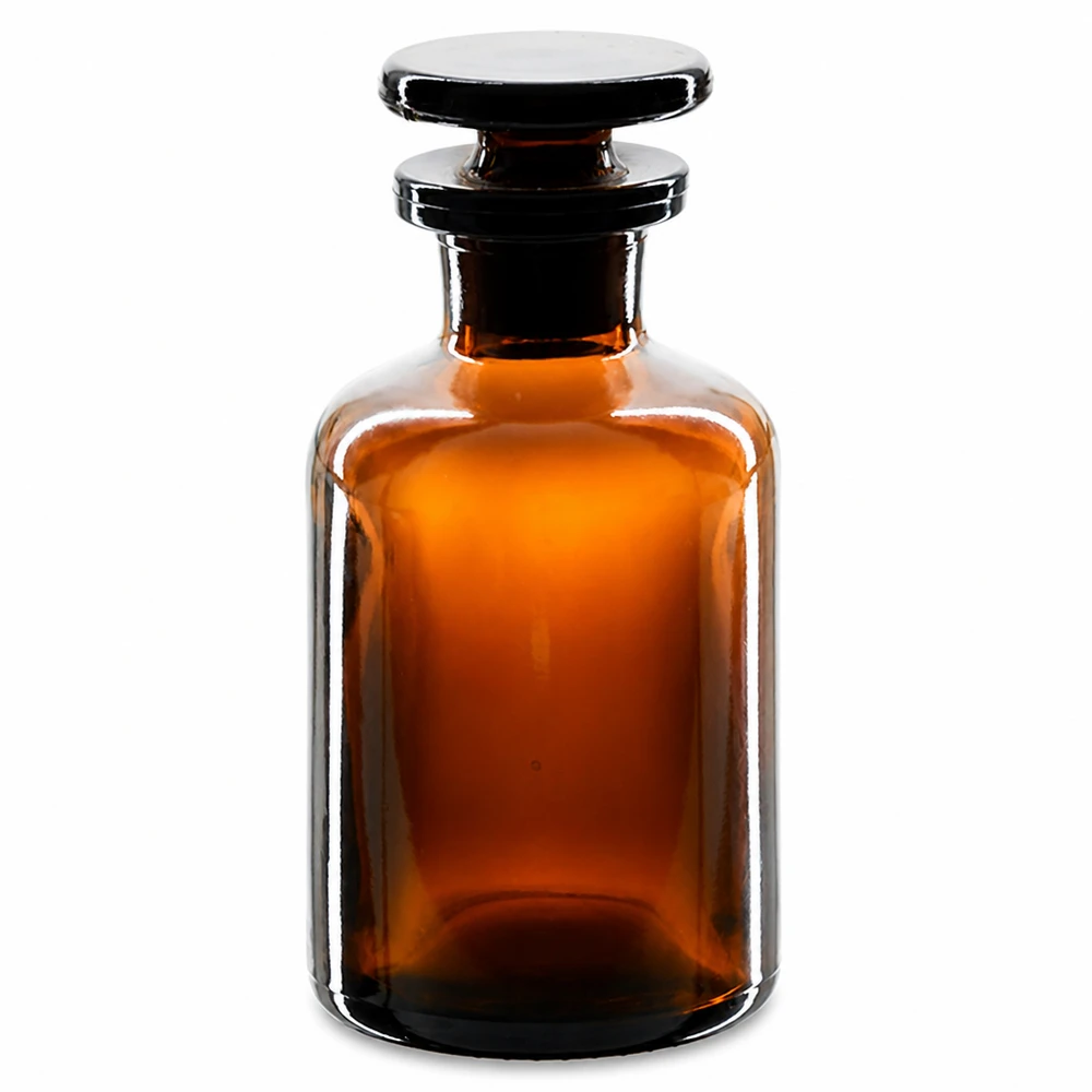 Rundschulterfl. 50ml braun Enghals Glasstopfen Kompakte Vorratsflasche 50ml braunes Glas Rundschulter mit luftdichtem Glasstopfen