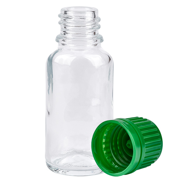 20ml Flasche 11mm Schraubverschluss grün Originalitätsverschluss ClearLine UT18/20
