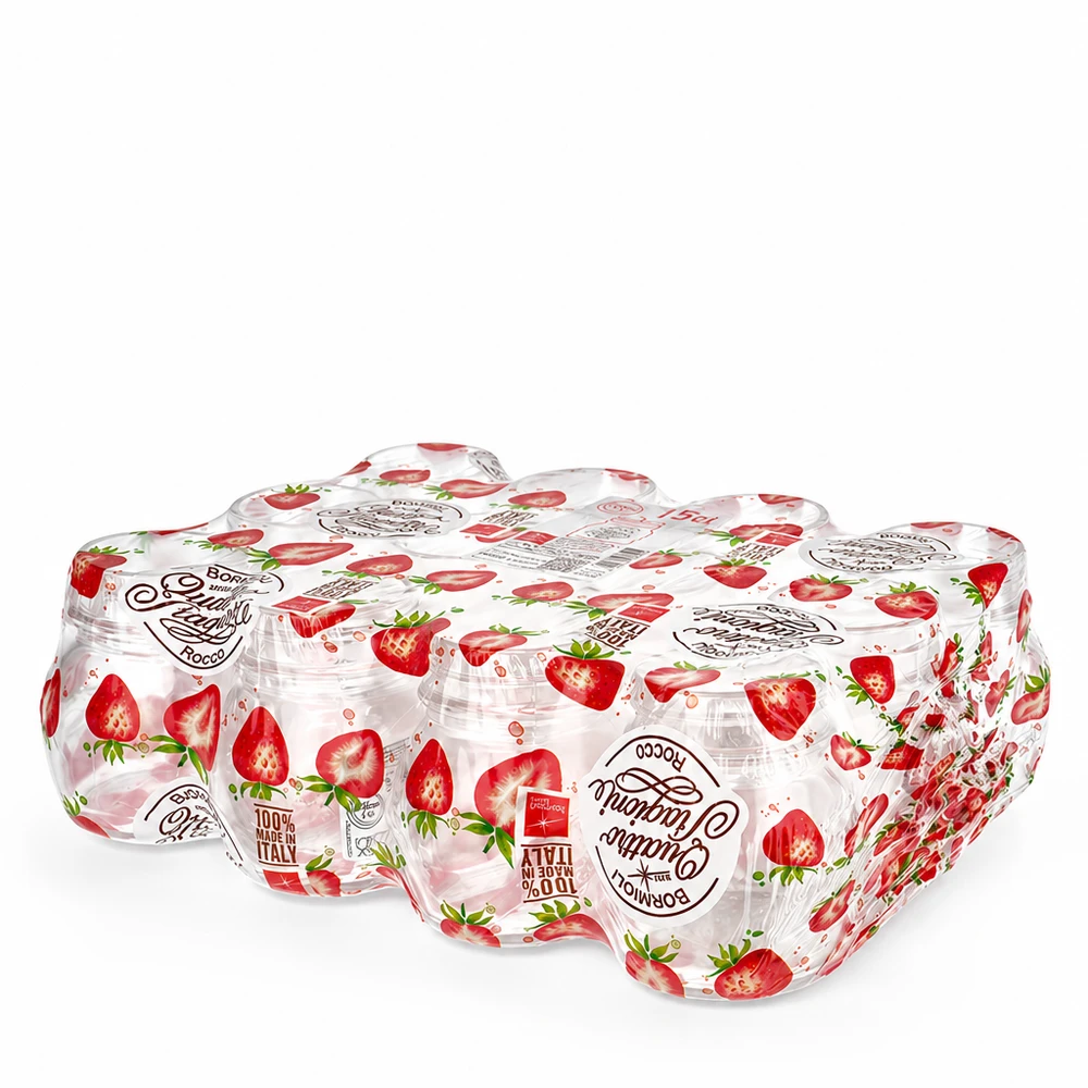 Barattolo rotondo da 150 ml "Quattro Stagioni" con coperchio Quattro Stagioni barattoli rotondi da 150 ml con coperchio a forma di fragola in un set di 4 barattoli per conservare e inscatolare