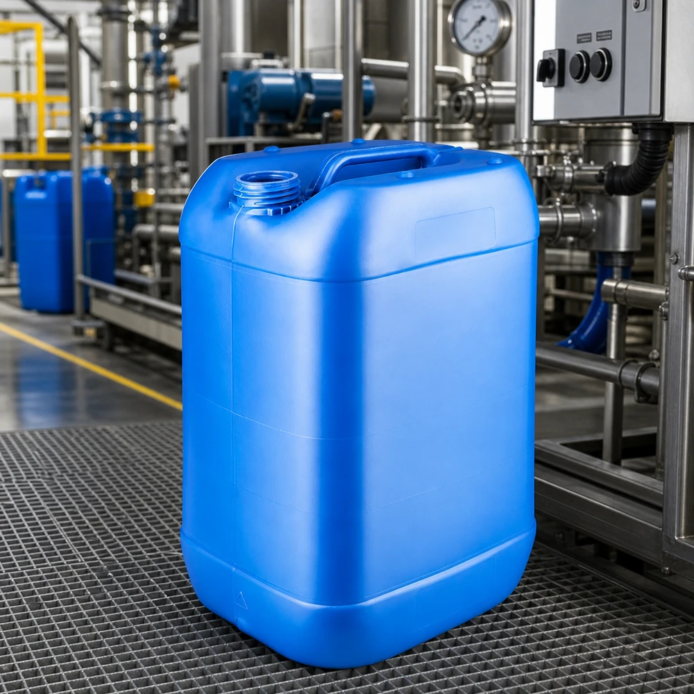 Bidon 25 litres bleu sans bouchon Bidon industriel bleu vide de 25 litres, avec un large goulot à vis et une poignée intégrée