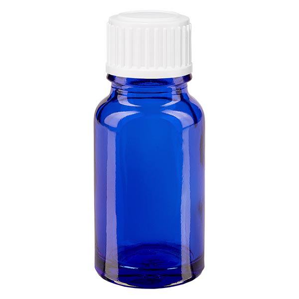 Bottiglia da farmacia blu da 10ml. SV STD bianco/11mm ApoGlas Bottiglia da farmacia blu da 10ml. SV STD bianco/11mm ApoGlas