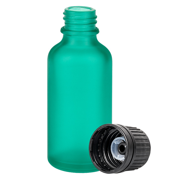 50ml Globuliflasche 8mm Giessring schwarz Originalitätsverschluss GreenL. UT18/50
