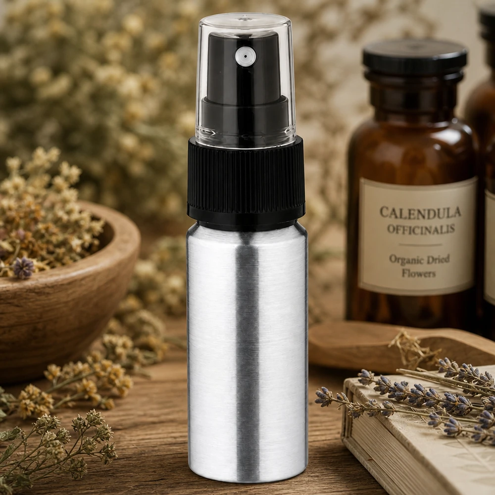 20ml geschliffene Aluflasche mit Zerstäuber 20ml Metallflasche mit Sprühaufsatz - vielseitig einsetzbar für Düfte und Sprays