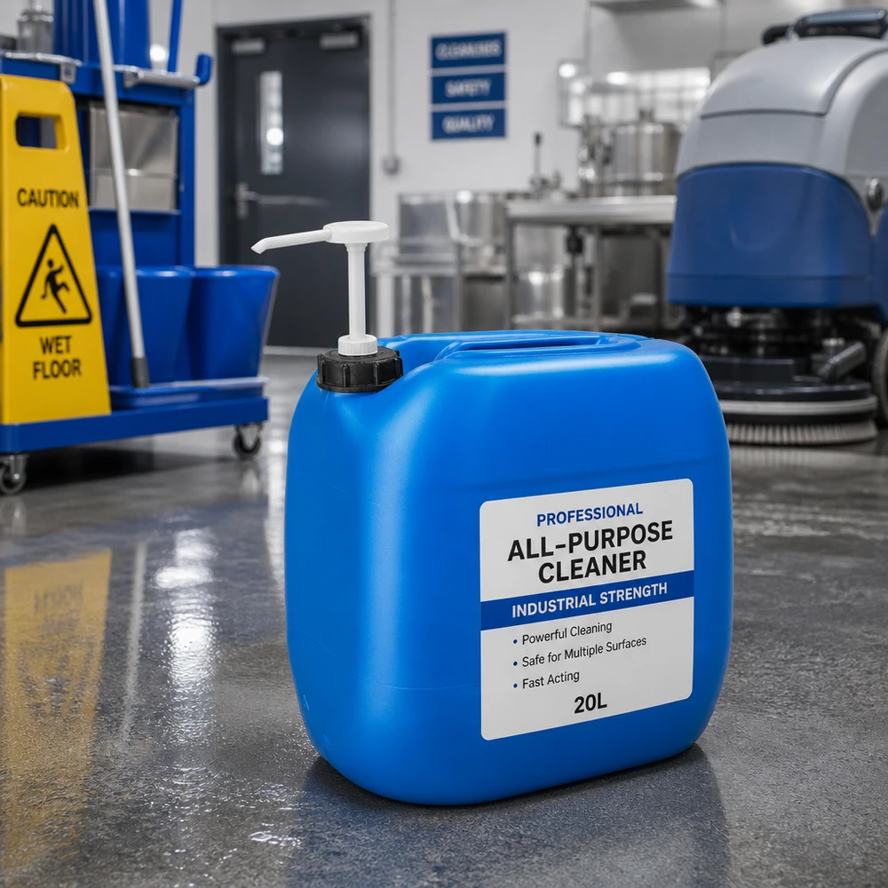 Kanister 30 Liter blau mit Dosierpumpe Tragbarer Vorratsbehälter 30 Liter blau mit Pumpaufsatz für gewerbliche Reinigungsprodukte