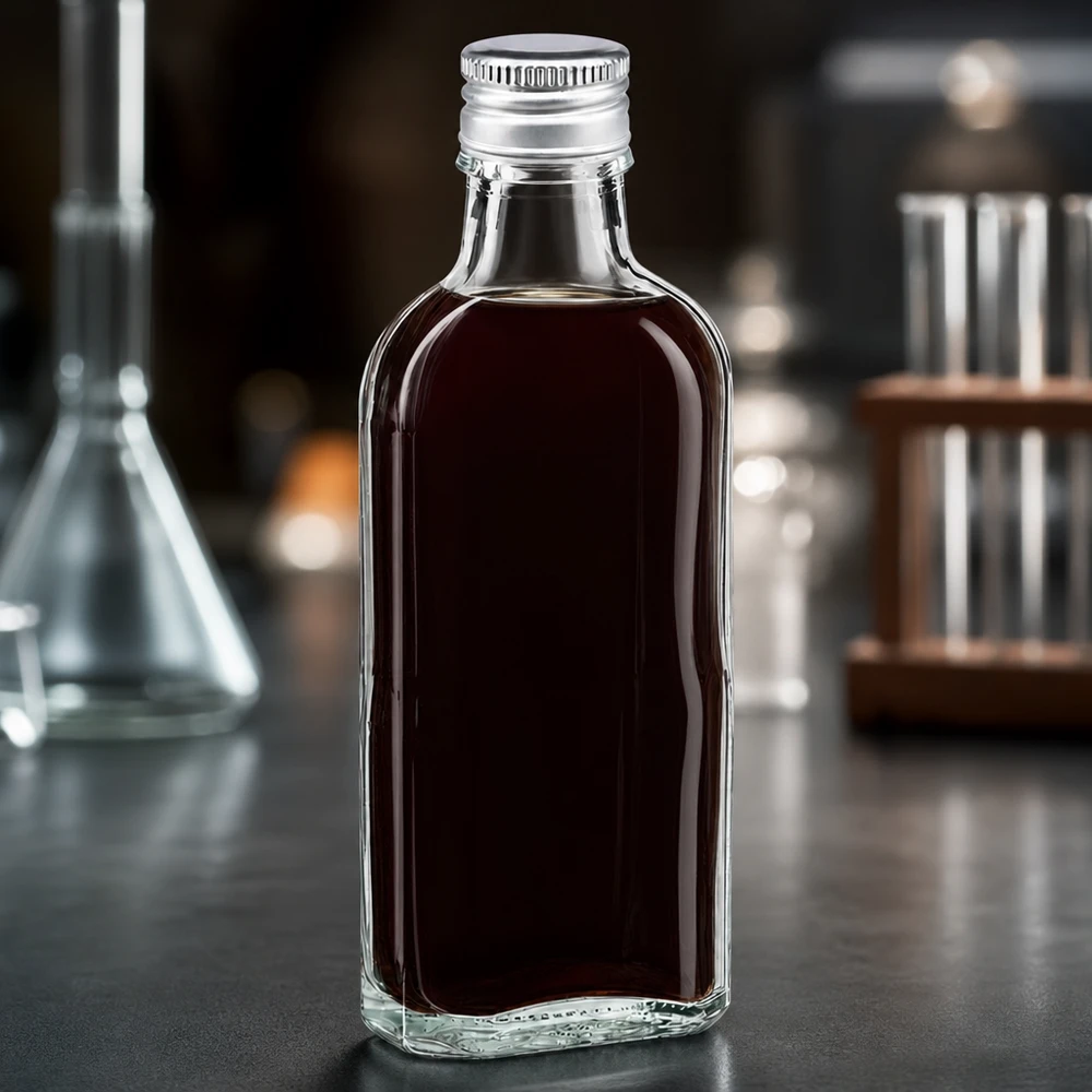 100 ml Meplat klar mit Alu Verschluss silber PP22 Kompakte Meplat Flasche 100ml Klarglas PP22 Aluverschluss silber für Essenzen und Extrakte