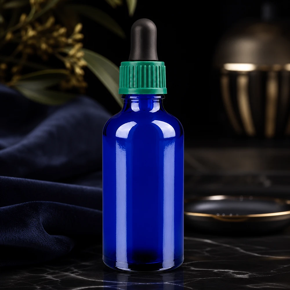 50ml Tropfflasche 0.8mm grün Standardverschluss BlueLine UT18/50 Laborqualität Tropfflasche 50ml mit auslaufsicherem grünen Verschlusssystem
