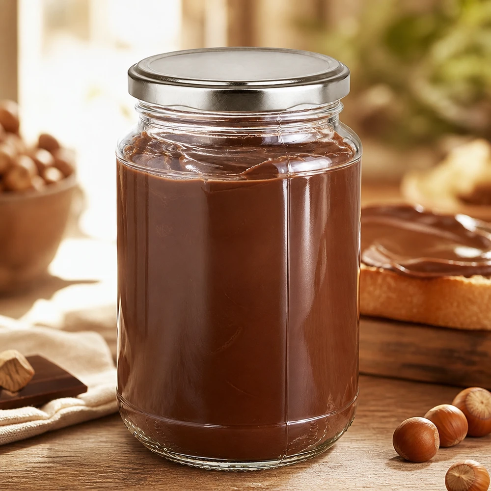 320ml Rundglas + BasicSeal silber UNiTWIST Homemade Nutella-Creme in klarem 320ml Einmachglas mit Twist-Off Verschluss silber