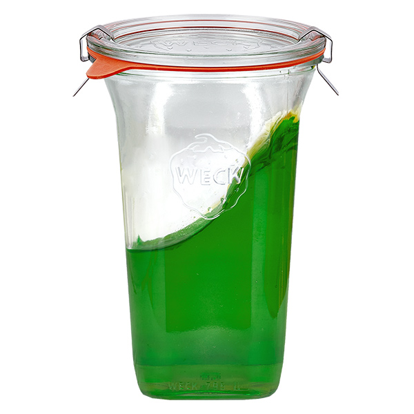 18er Set Weck Quentin 795 ml + 18 Glasdeckeldeckel + 18 Eink