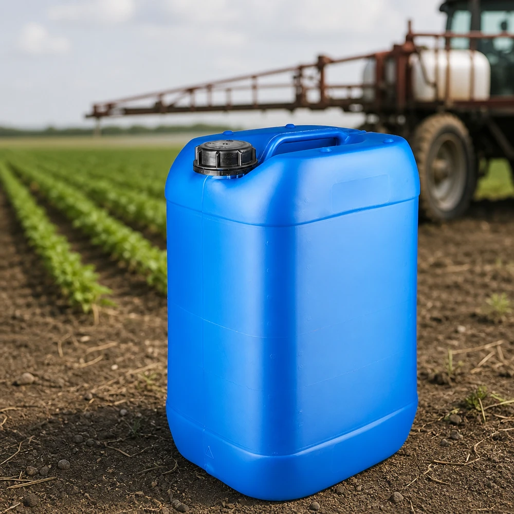 Kanister 25 Liter blau mit Schraubverschluss Originalitätsverschluss Stabiler 25L Kanister blau mit schwarzem OV-Verschluss für Agrochemikalien outdoor