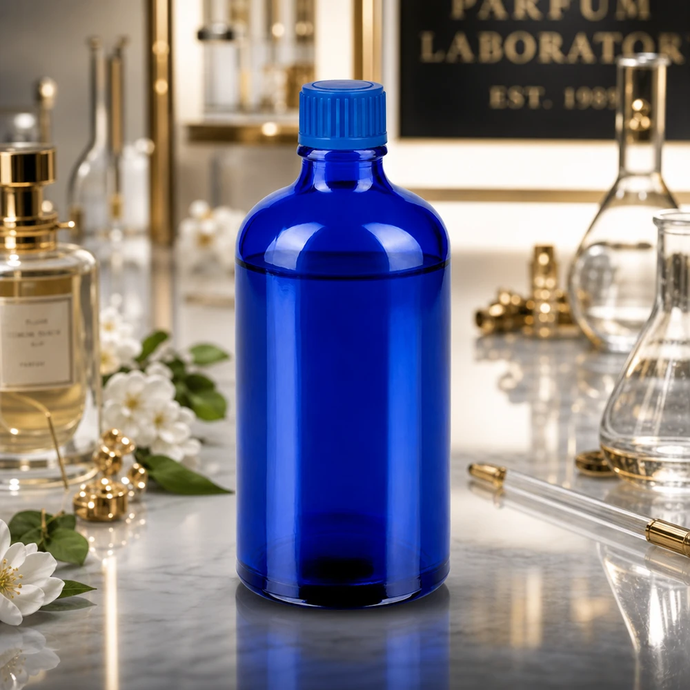 100ml Flasche 11mm Schraubverschluss blau Standard BlueLine UT18/100 Professionelle 100ml Blauglasflasche mit präzisem 11mm Gewinde für Laboranwendungen