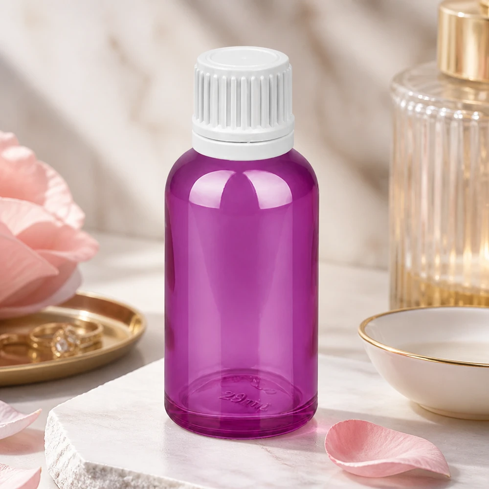 30ml Tropfflasche 0.7mm weiss Originalität Schraubverschlusserschluss PurpleLine UT18/30 Robuste 30ml Glasflasche mit weißem Tropfverschluss für professionelle Anwendung