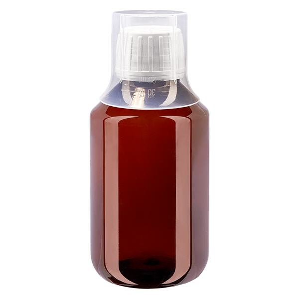 Bottiglia PET 100ml con tappo bianco OV + tazza Bottiglia PET 100ml con tappo bianco OV + tazza