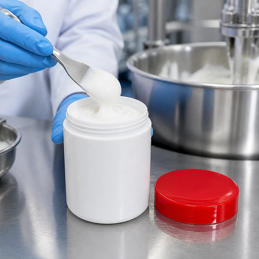 Pot en plastique 800 g, blanc, récipient ouvert, couvercle rouge, fabrication de pommades, pharmacie
