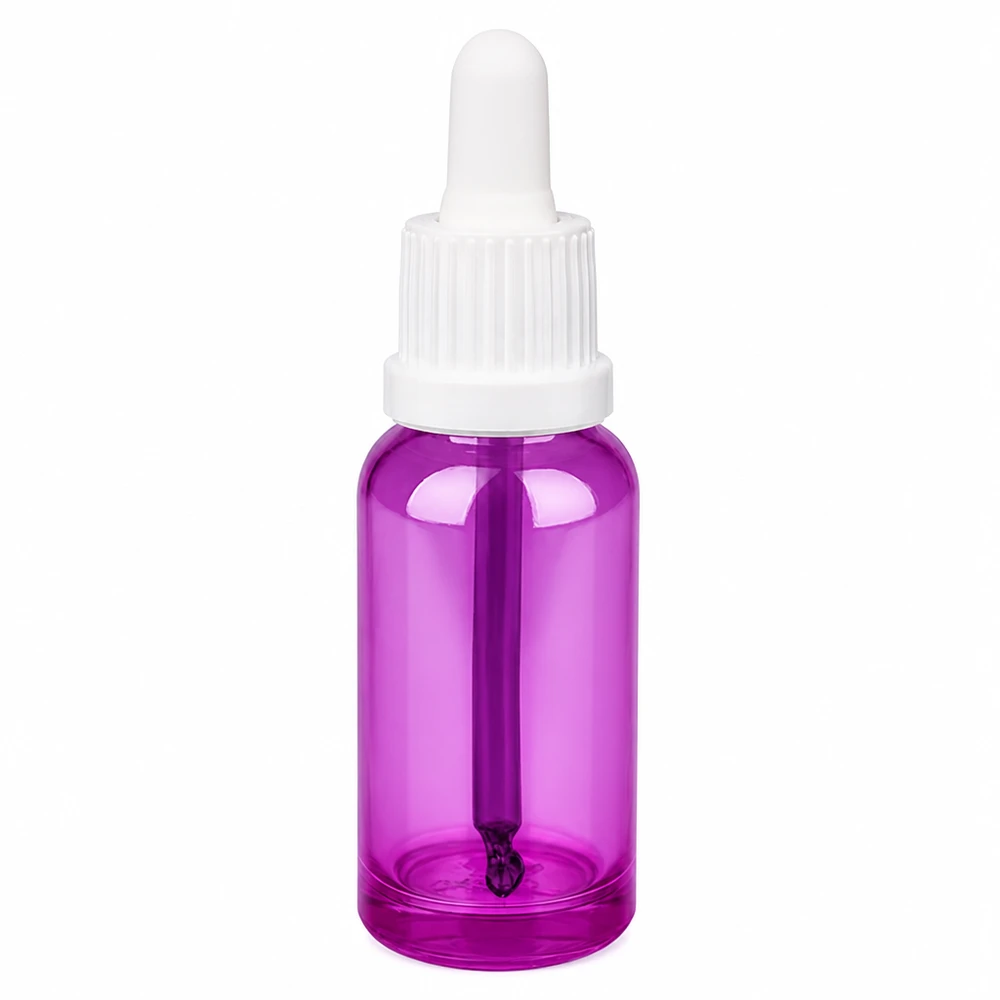 20ml Pipettenflasche weiss Originalität Schraubverschlusserschluss PurpleLine UT18/20 Professionelle 20ml Tropfflasche mit weißem OV Verschluss für Kosmetik und Pharma