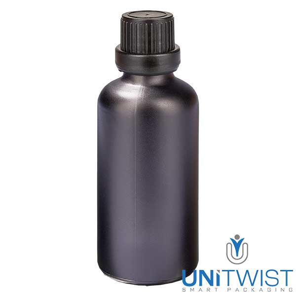 Flacone contagocce da 50 ml 2 mm OV NeroL. UT18/50 Flacone contagocce da 50 ml 2 mm OV NeroL. UT18/50