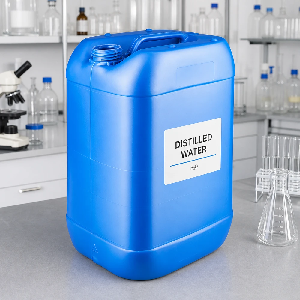 Kanister 25 Liter blau ohne Verschluss Stapelbarer blauer Kanister 25L ohne Verschluss mit ergonomischem Griff für Laboranwendungen