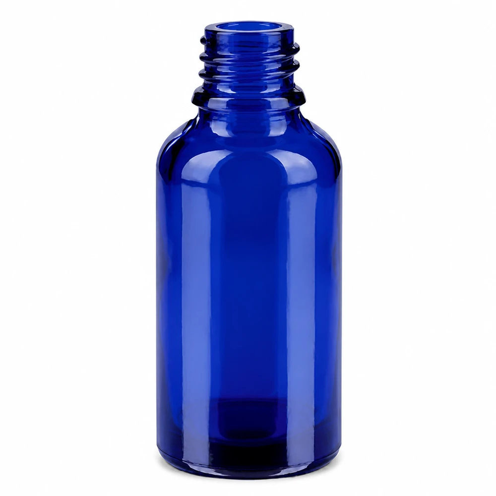 Pratico flacone in vetro blu da 30 ml ideale per l'aromaterapia e la cosmesi naturale