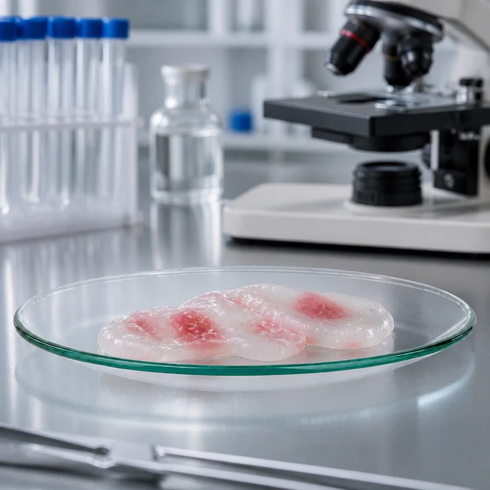 Uhrglasschale ø60 mm Sterile Glasschale 60mm Durchmesser mit biologischen Materialien in moderner Laborausstattung