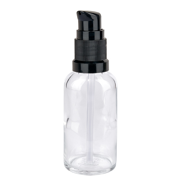 Flacone a pompa da 30 ml nero STD ClearLine UT18/30 Flacone a pompa da 30 ml nero STD ClearLine UT18/30