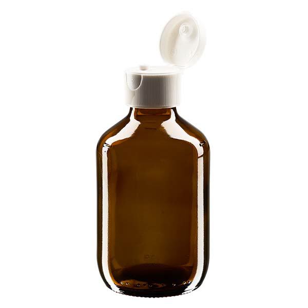 Flacone per medicinali da 200 ml marrone, con tappo a ribalta ApoGlas Flacone per medicinali da 200 ml marrone, con tappo a ribalta ApoGlas