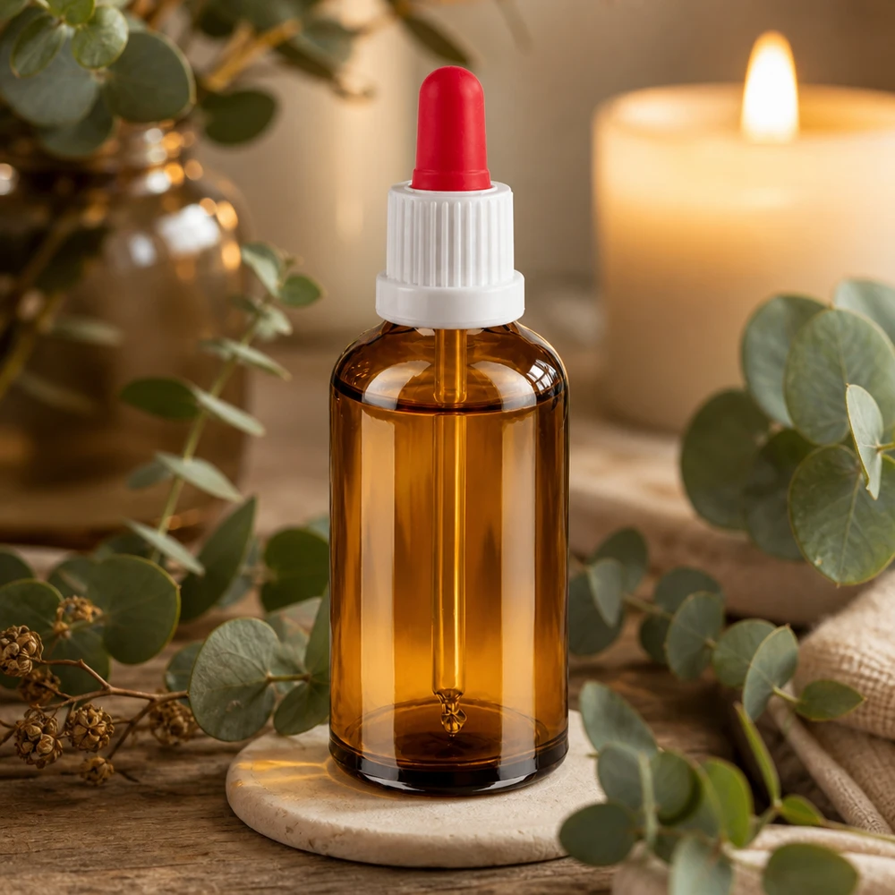 50ml Pipettenflasche weiß/rot Originalitätsverschluss BrownLine UT18/50 Medizinische 50ml Tropferflasche mit hygienischem weißem Verschluss für sterile Lagerung
