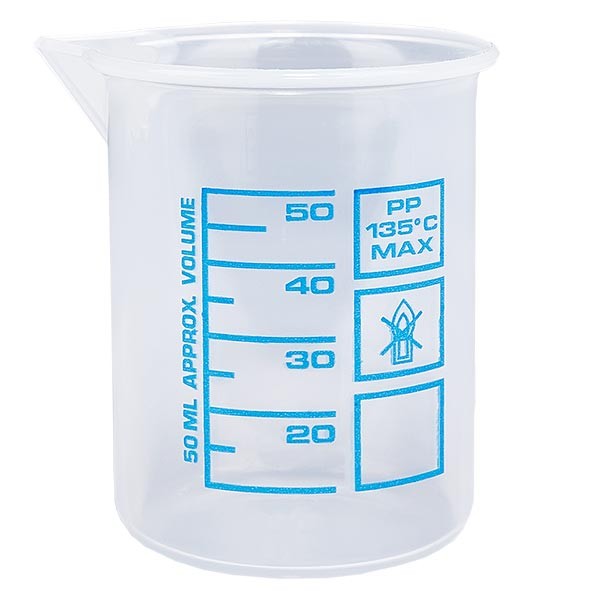 Bicchiere di misura da 50 ml (Griffin) PP, antistatico Bicchiere di misura da 50 ml (Griffin) PP, antistatico