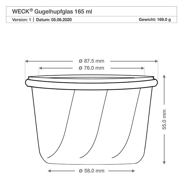 Barattolo da 165 ml per succhi di frutta WECK RR80 con tappo in sughero naturale Barattolo da 165 ml per succhi di frutta WECK RR80 con tappo in sughero naturale