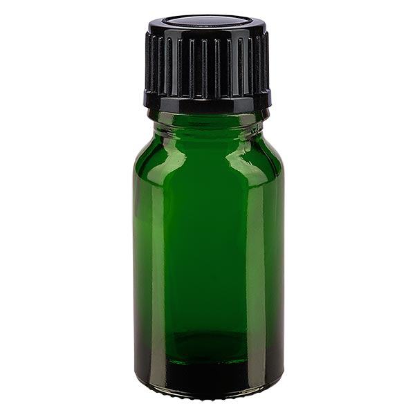 Apothekenflasche grün 10ml Schraubverschluss schwarz Standard