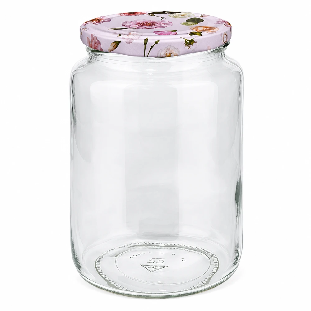Barattolo rotondo da 795 ml con coperchio a fiore rosa BasicSeal barattolo da conserva barattolo da marmellata