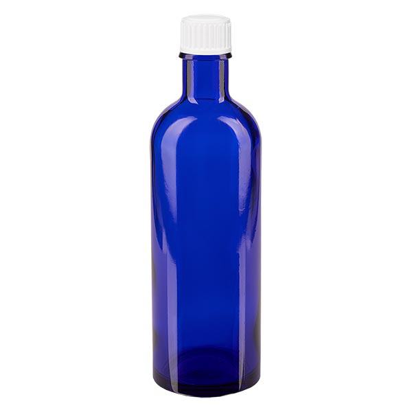 Apothekenflasche blau 200ml Schraubverschluss weiß Standard