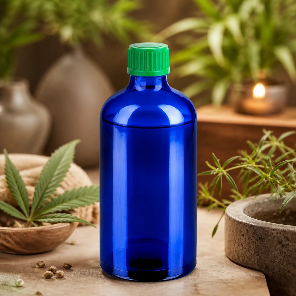 100ml Tropfflasche 0.8mm grünStandardverschluss BlueLine UT18/100 Vielseitige blaue Tropfflasche 100ml mit grünem Verschluss für DIY-Projekte und Hobbyanwendungen