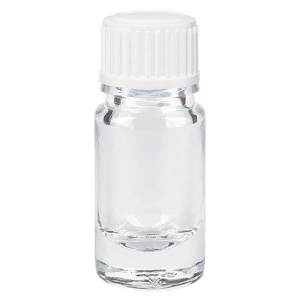 Apothekenflasche klar 5ml Schraubverschluss weiß Standard