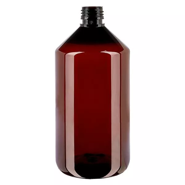 Flacon médical en PET 750 ml ambré, PP28 sans bouchon