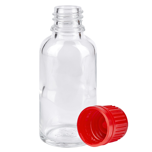 30ml Flasche 11mm Schraubverschluss rot Originalitätsverschluss ClearLine UT18/30