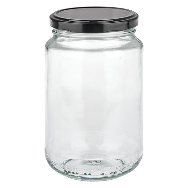 375ml Rundglas mit BasicSeal Deckel schwarz UNiTWIST